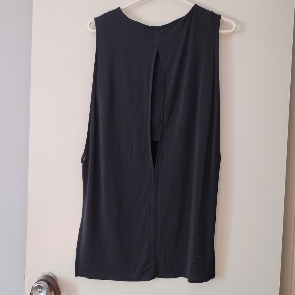 HELMUT LANG Black Jersey Keyhole Back Sleeveless Top M - Picture 5 of 9